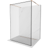Mexen Kioto freestanding shower wall 140 x 200 cm, black frame 8 mm, rose gold - 800-140-002-60-70
