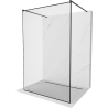 Mexen Kioto free-standing shower screen 130 x 200 cm, Transparent/Black pattern 8 mm, Black - 800-130-002-70-70