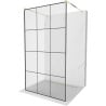Mexen Kioto freestanding shower wall 110 x 200 cm, black grid 8 mm, gold - 800-110-002-50-77