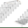 Mexen Kioto free-standing shower screen 100 x 200 cm, Transparent/Black pattern 8 mm, Rose gold - 800-100-002-60-77