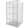 Mexen Kioto freestanding shower wall 100 x 200 cm, black grid 8 mm, rose gold - 800-100-002-60-77