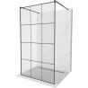 Mexen Kioto 100 x 200 cm Freestanding Shower Screen, Black Grid 8 mm, Black - 800-100-002-70-77