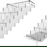 Mexen Kioto free-standing shower screen 120 x 200 cm, Transparent/Black pattern 8 mm, Black - 800-120-002-70-77