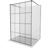 Mexen Kioto freestanding shower wall 140 x 200 cm, black grid 8 mm, black - 800-140-002-70-77