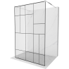 Mexen Kioto free-standing shower screen 100 x 200 cm, Transparent/Black pattern 8 mm, Chrome - 800-100-002-01-78