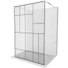 Mexen Kioto freestanding shower wall 140 x 200 cm, black pattern 8 mm, chrome - 800-140-002-01-78