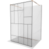 Mexen Kioto free-standing shower screen 100 x 200 cm, Transparent/Black pattern 8 mm, Rose gold - 800-100-002-60-78