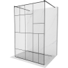 Mexen Kioto freestanding shower screen 120 x 200 cm, black pattern 8 mm, black - 800-120-002-70-78