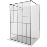 Mexen Kioto freestanding shower wall 120 x 200 cm, black pattern 8 mm, black - 800-120-002-70-78
