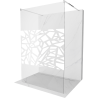 Mexen Kioto Freestanding shower wall 130 x 200 cm, white pattern 8 mm, chrome - 800-130-002-01-85