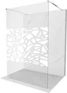 Mexen Kioto Freestanding shower wall 130 x 200 cm, white pattern 8 mm, chrome - 800-130-002-01-85