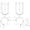 Mexen Mist-H L Duo shower enclosure with swing 75 x 100 cm, transparent, black - 8A5L-075L-100P-70-00