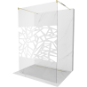 Mexen Kioto Freestanding Shower Screen 100 x 200 cm, White Pattern 8 mm, Gold - 800-100-002-50-85
