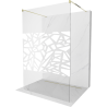 Mexen Kioto free-standing shower screen 130 x 200 cm, Transparent/White pattern 8 mm, Gold - 800-130-002-50-85