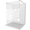 Mexen Kioto freestanding shower wall 100 x 200 cm, white pattern 8 mm, rose gold - 800-100-002-60-85