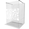 Mexen Kioto free-standing shower wall 100 x 200 cm, white pattern 8 mm, black - 800-100-002-70-85