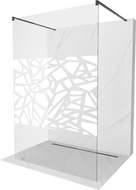 Mexen Kioto free-standing shower screen 120 x 200 cm, Transparent/White pattern 8 mm, Black - 800-120-002-70-85