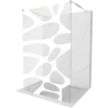 Mexen Kioto freestanding shower wall 120 x 200 cm, white wave 8 mm, gold - 800-120-002-50-97