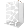 Mexen Kioto Freestanding shower wall 110 x 200 cm, white wave 8 mm, pink gold - 800-110-002-60-97