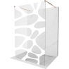 Mexen Kioto Freestanding Shower Wall 140 x 200 cm, White Wave 8 mm, Pink Gold - 800-140-002-60-97