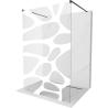 Mexen Kioto freestanding shower wall 100 x 200 cm, white wave 8 mm, black - 800-100-002-70-97