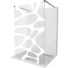 Mexen Kioto free-standing shower screen 110 x 200 cm, Transparent/White pattern 8 mm, Black - 800-110-002-70-97