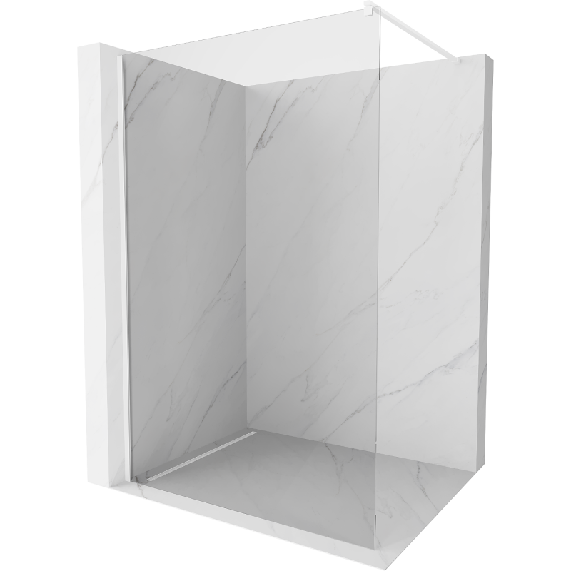 Mexen Kioto shower screen 60 x 200 cm, Transparent 8 mm, White - 800-060-101-20-00