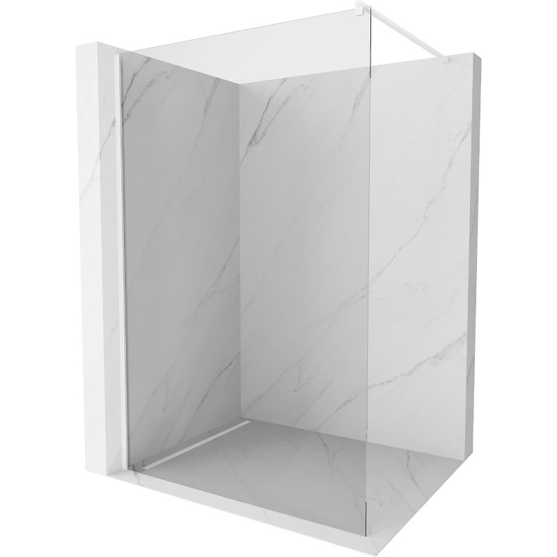 Mexen Kioto Walk-in Shower Screen 80 x 200 cm, Transparent 8 mm, White - 800-080-101-20-00