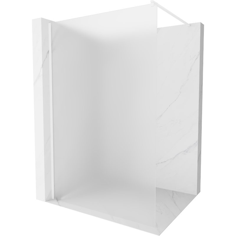 Mexen Kioto shower screen 70 x 200 cm, Frosted 8 mm, White - 800-070-101-20-30