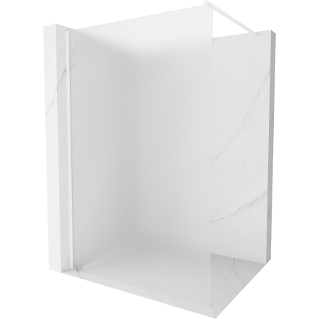 Mexen Kioto shower screen 120 x 200 cm, Frosted 8 mm, White - 800-120-101-20-30