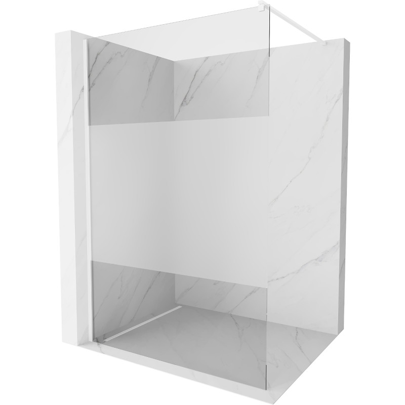 Mexen Kioto Walk-in Shower Screen 100 x 200 cm, transparent/frosted 8 mm, white - 800-100-101-20-35