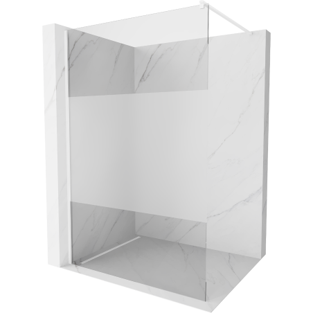 Mexen Kioto Walk-in Shower Wall 100 x 200 cm, Transparent/Frost 8 mm, White - 800-100-101-20-35