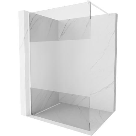 Mexen Kioto Walk-in Shower Wall 110 x 200 cm, Transparent/Frosted 8 mm, White - 800-110-101-20-35