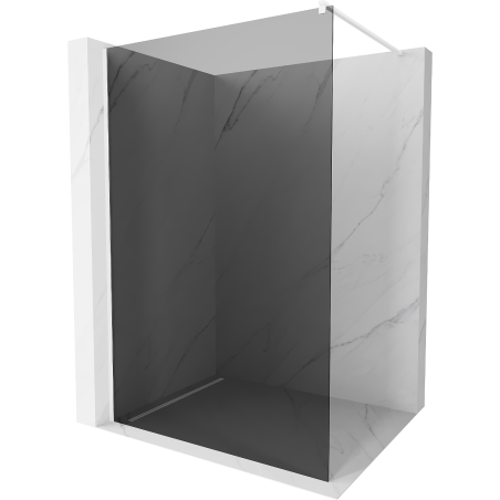 Mexen Kioto Walk-in Shower Wall 100 x 200 cm, Graphite 8 mm, White - 800-100-101-20-40