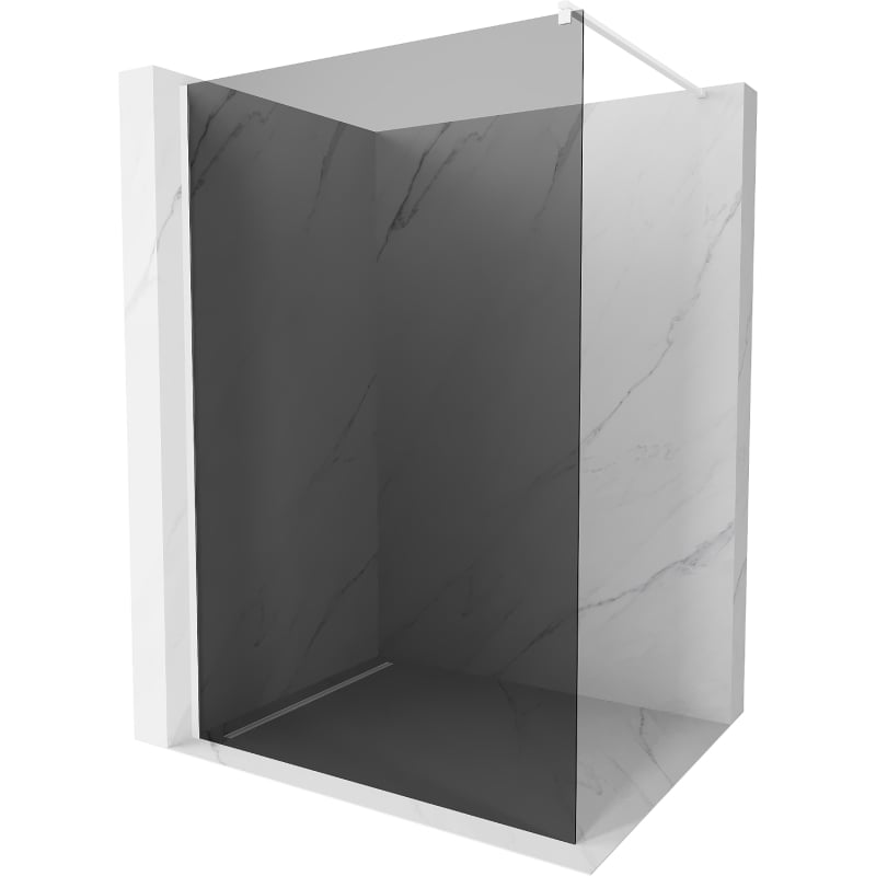Mexen Kioto Walk-in Shower Screen 110 x 200 cm, 8 mm Graphite, White - 800-110-101-20-40