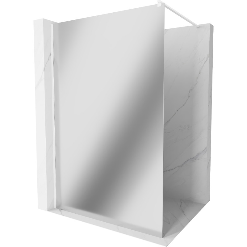 Mexen Kioto Walk-in Shower Wall 80 x 200 cm, Mirror 8 mm, White - 800-080-101-20-50