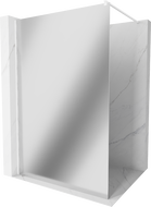 Mexen Kioto Walk-in Shower Wall 90 x 200 cm, Mirror 8 mm, White - 800-090-101-20-50