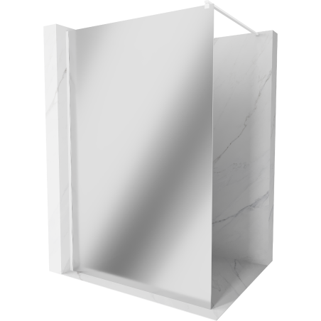Mexen Kioto Walk-in Shower Wall 100 x 200 cm, Mirror 8 mm, White - 800-10-101-20-50