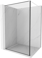 Mexen Kioto shower wall Walk-in 100 x 200 cm, black pattern 8 mm, white - 800-100-101-20-70