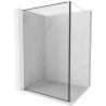 Kyoto Walk-in Shower Wall 110 x 200 cm, Black Frame 8 mm, White - 800-110-101-20-70