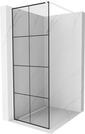 Mexen Kioto shower wall Walk-in 70 x 200 cm, black grid 8 mm, white - 800-070-101-20-77