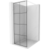 Mexen Kioto Walk-in Shower Panel 90 x 200 cm, Black Grid 8 mm, White - 800-090-101-20-77