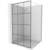 Mexen Kioto Walk-in Shower Panel 110 x 200 cm, Black Grid 8 mm, White - 800-110-101-20-77