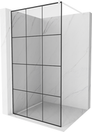 Mexen Kioto Walk-in Shower Wall 120 x 200 cm, Black Grid 8 mm, White - 800-120-101-20-77