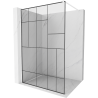 Kyoto Walk-in Shower Wall 110 x 200 cm, Black Pattern 8 mm, White - 800-110-101-20-78