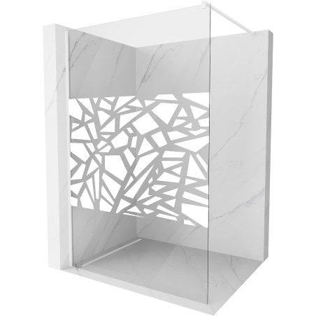 Mexen Kioto Walk-in Shower Wall 70 x 200 cm, white pattern 8 mm, white - 800-070-101-20-85