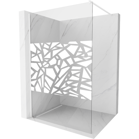 Mexen Kioto Walk-in Shower Wall 120 x 200 cm, White Pattern 8 mm, White - 800-120-101-20-85