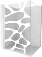 Mexen Kioto shower screen 90 x 200 cm, Transparent/White pattern 8 mm, White - 800-090-101-20-97