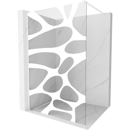 Mexen Kioto Walk-in Shower Screen 110 x 200 cm, White Wave 8 mm, White - 800-110-101-20-97