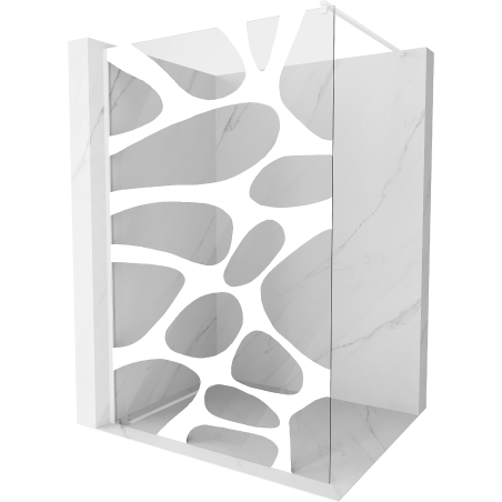 Mexen Kioto Walk-in Shower Wall 120 x 200 cm, White Wave 8 mm, White - 800-120-101-20-97